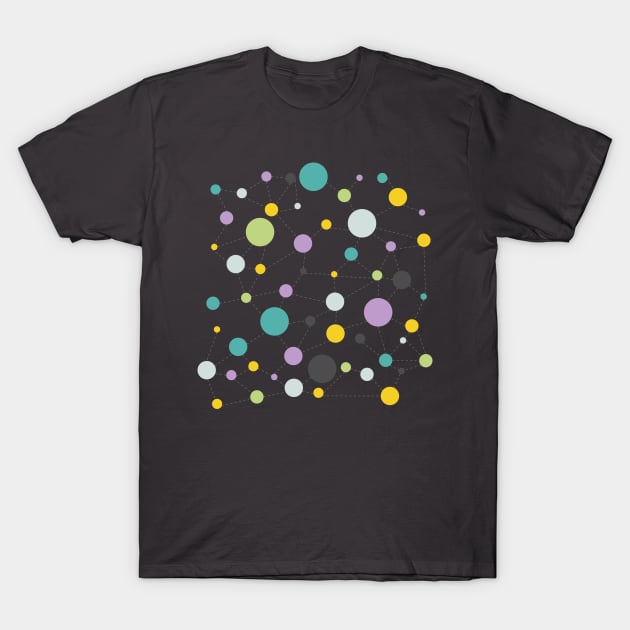 Colorfull Dots and Lines Diagram T-Shirt by NikRonGrafics